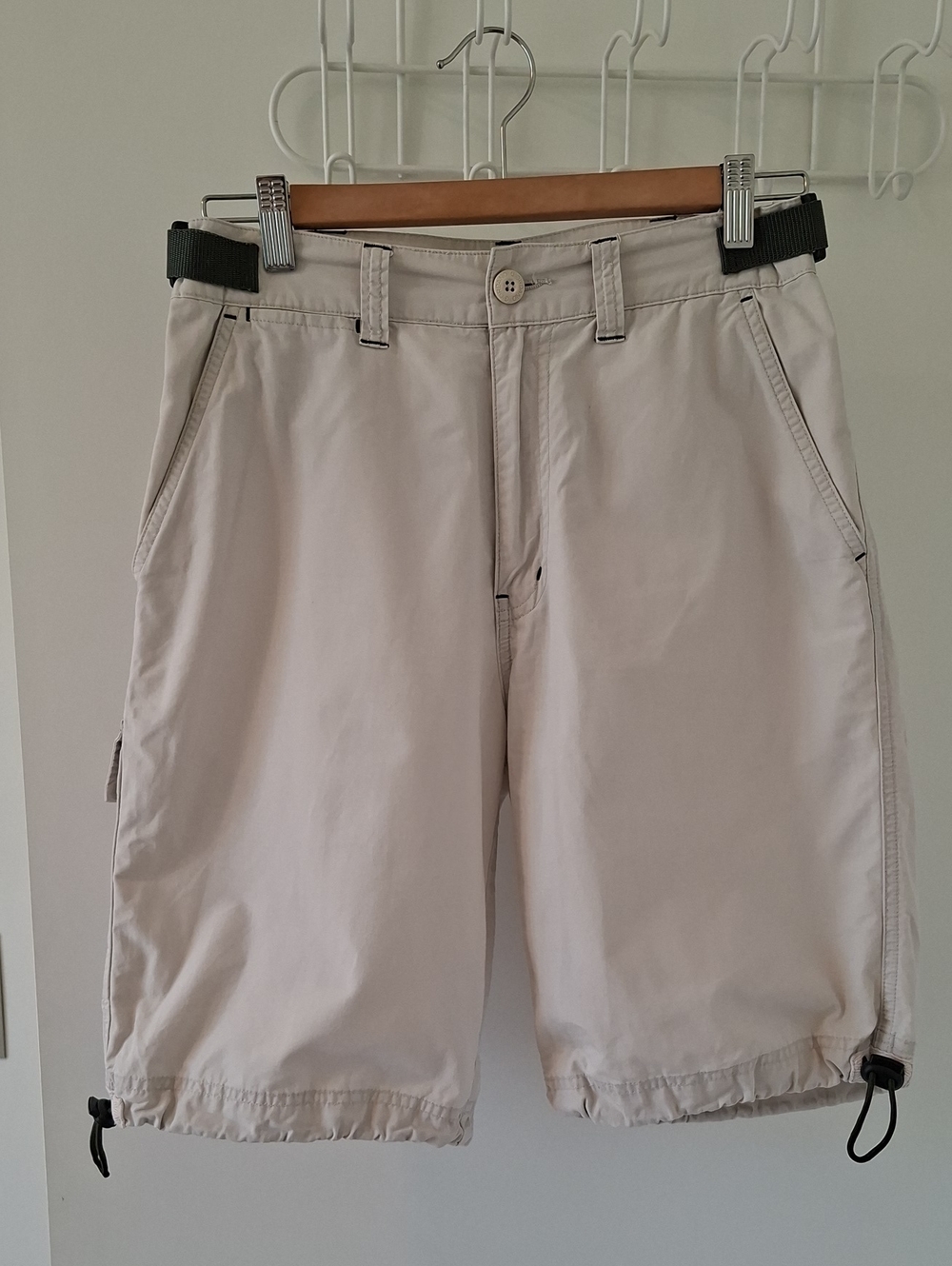 Vintage Y2K Beige Cotton Bermuda Capris Cargo Utility Streetstyle (Size US 28/S)